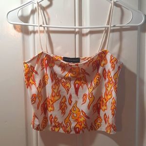 Crop top with flames